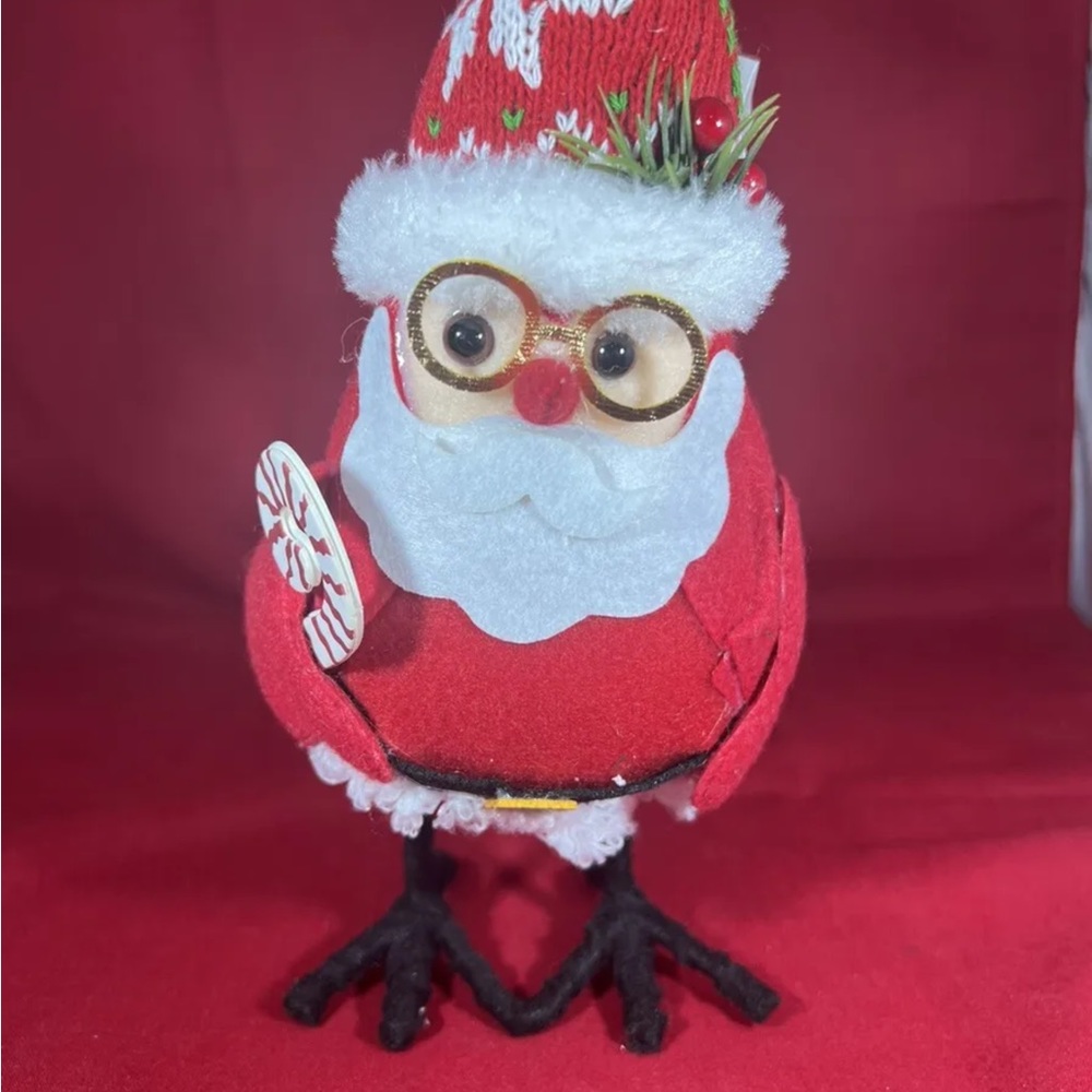 2022 Holiday Time Fabric Bird-  Christmas‎ Walmart bird Santa